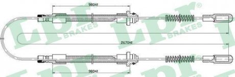 Трос ручного тормоза LPR C0522B