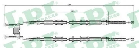 Фото тросик стояночного тормоза LPR C0549B Тросик стояночного тормоза LPR C0549B