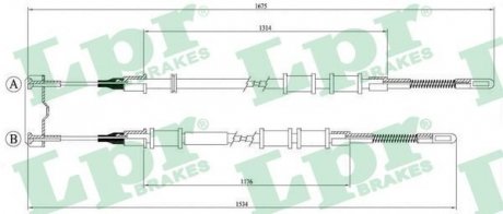 Тросик стояночного тормоза LPR C0559B (фото 1)