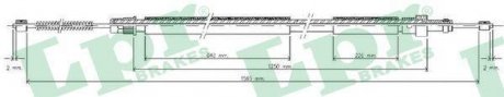 Трос ручного тормоза LPR C0617B