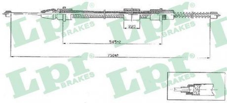 Трос ручного тормоза LPR C0634B