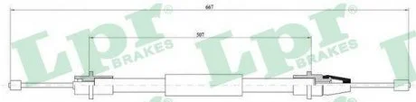 Трос ручного тормоза LPR C0637B