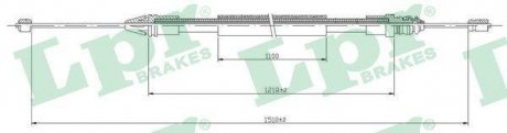 Трос ручного тормоза LPR C0710B