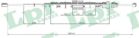 Трос ручного тормоза LPR C0716B