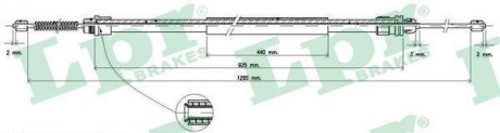 Трос ручного гальма LPR C0740B