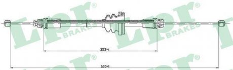Трос ручного тормоза LPR C0754B