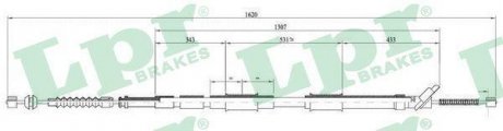 Трос ручного тормоза LPR C0873B