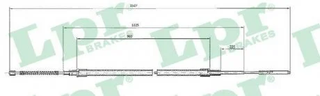 Трос ручного тормоза LPR C0964B