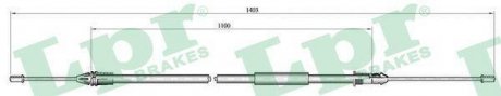 Трос ручного тормоза LPR C1002B