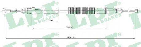 Трос ручного тормоза LPR C1028B