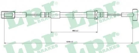 Трос, стояночная тормозная система LPR C1316B