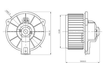 Электровентилятор отопителя COROLLA (00-) 1.3i / 1.4i / 1.6i / 1.8i LUZAR LFh 19D0