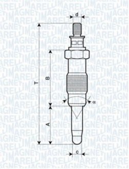 Свічка розжарювання DB свічка розжарювання OM 601-603 93-I [] MAGNETI MARELLI 062583003304 (фото 1)