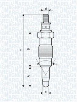 Свічка розжарювання ESCORT,FIESTA, MONDEO [] MAGNETI MARELLI 062900008304