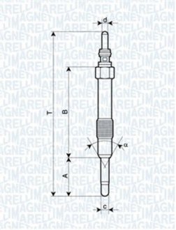 Свічка розжарювання Bravo,Doblo,Alfa Romeo JTD ENGINS [] MAGNETI MARELLI 062900014304