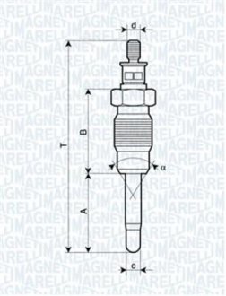 Свічка розжарювання Renault Clio,Megane 1.9D MAGNETI MARELLI 062900016304