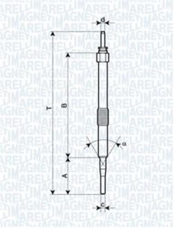 Свічка розжарювання MINI ONE TOYOTA YARIS [] MAGNETI MARELLI 062900033304 (фото 1)