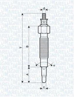 СВЕЧКА РАЗЖАРЕНИЯ MAGNETI MARELLI 062900037304 (фото 1)