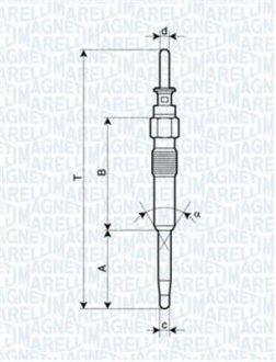 Свічка розжарювання E46,E90,E60,E65,E83 MAGNETI MARELLI 062900039304 (фото 1)