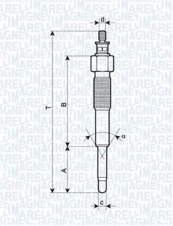 СВЕЧКА РАЗЖАРЕНИЯ MAGNETI MARELLI 062900041304 (фото 1)