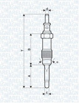 Свічка розжарювання MERCEDES SPRINTER, T2/LN1 [] MAGNETI MARELLI 062900046304 (фото 1)