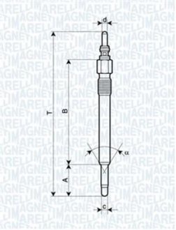 СВЕЧКА РАЗЖАРЕНИЯ MAGNETI MARELLI 062900057304 (фото 1)