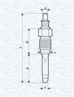 Свічка розжарювання RENAULT MEGANE II 1.5 DCI 05- [] MAGNETI MARELLI 062900059304