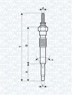 Свічка розжарювання TOYOTA LAND CRUISER 3.0TD, PICNIC [] MAGNETI MARELLI 062900068304 (фото 1)