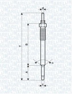 Свічка розжарювання Accent, Matrix, KIA Rio, 1,5CRDi 05-. MAGNETI MARELLI 062900074304