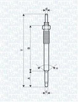 Свічка розжарювання Accent, Matrix, KIA Rio, 1,5CRDi 05-. MAGNETI MARELLI 062900074304
