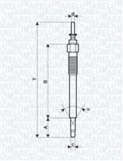 Свічка розжарювання 1.7DI,1.7DTI 00- MAGNETI MARELLI 062900076304