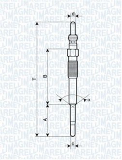 Свіча розжарювання MAGNETI MARELLI 062900080304