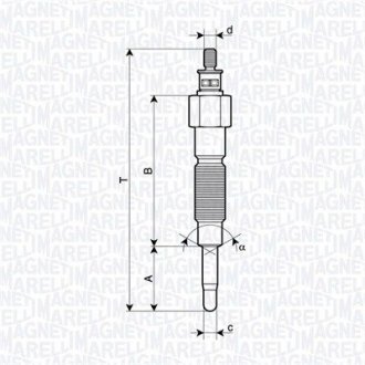 Свічка розжарювання Patrol 2.8TD 97- MAGNETI MARELLI 062900142304