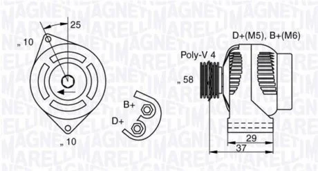 Фото генератор MAGNETI MARELLI 063341658010 Генератор MAGNETI MARELLI 063341658010