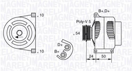 Генератор MAGNETI MARELLI 063377027010