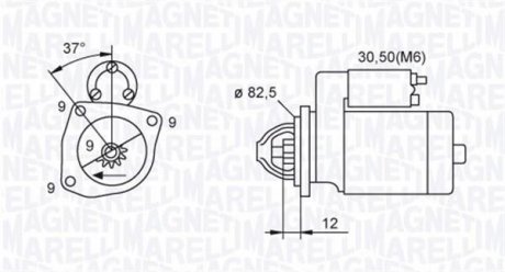 Rozrusznik FIAT 1.6 Multijet, 1.9JTD Multijet 2.0kW MAGNETI MARELLI 063721264010 (фото 1)