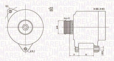 ALTERNATOR 12V AUDI A4/A6/VW PASSAT 1.6/1.8/2.8 95 -> SZT MAGNETI MARELLI 063731139010