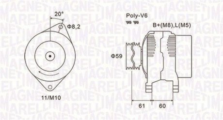 Alternator CITROEN/FIAT 2.8HDI/2.8JTD 120A MAGNETI MARELLI 063731643010