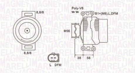 Alternator AUDI/SEAT/SKODA/VW 2.0FSI/TFSI 140A MAGNETI MARELLI 063731811010