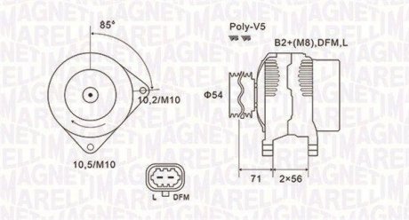 ALTERNATOR OPEL ASTRA CLASSIC, ASTRA H, ASTRA H GTC, SIGNUM, VECTRA C, VECTRA C GTS, ZAFIRA B 1.6/1.6LPG/1.8 0 SZT MAGNETI MARELLI 063731960010