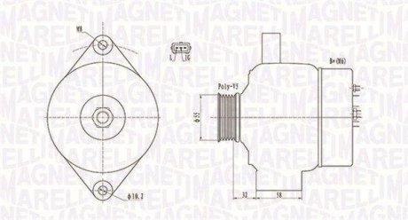 ALTERNATOR OPEL AGILA MAGNETI MARELLI 063732026010