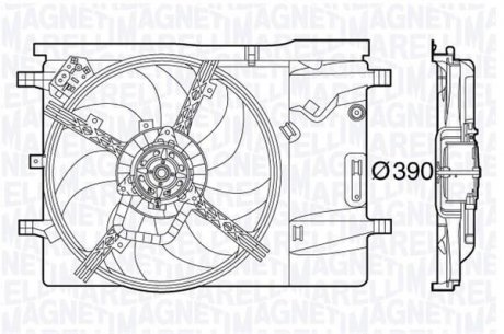 Вентилятор, охлаждение двигателя MAGNETI MARELLI 069422578010 (фото 1)