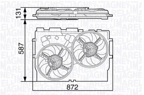 Вентилятор, охлаждение двигателя MAGNETI MARELLI 069422582010 (фото 1)