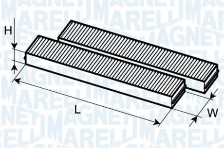 Фільтр салону (2шт.) AUDI A6 MAGNETI MARELLI 350203062610