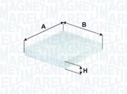 Фільтр повітряний салону Golf VII,Skoda Octavia III,Audi A3,Seat 12- MAGNETI MARELLI 350203066310