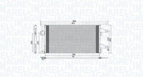 Skraplacz FIAT/CITROEN DUCATO, JUMPER MAGNETI MARELLI 350203761000