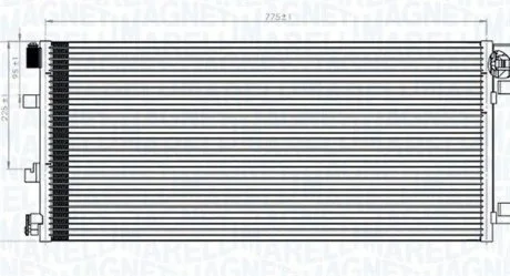 Конденсатор кондиціонера (з осушувачем) NISSAN NV400, OPEL MOVANO B, RENAULT MASTER III 2.3D/Electric 02.10- MAGNETI MARELLI 350203787000