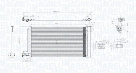 Skraplacz FORD C-MAX II (DXA/CB7/DXA/CEU) MAGNETI MARELLI 350203796000