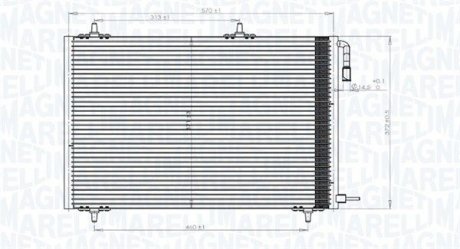 Радіатор кондиціонера (з осушувачем) Peugeot 1.1-2.0 00- MAGNETI MARELLI 350203816000