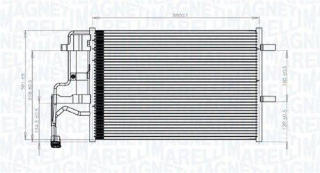 Радіатор кондиціонера (з осушувачем) Mazda 3/5 1.4-2.3 03-10 MAGNETI MARELLI 350203844000